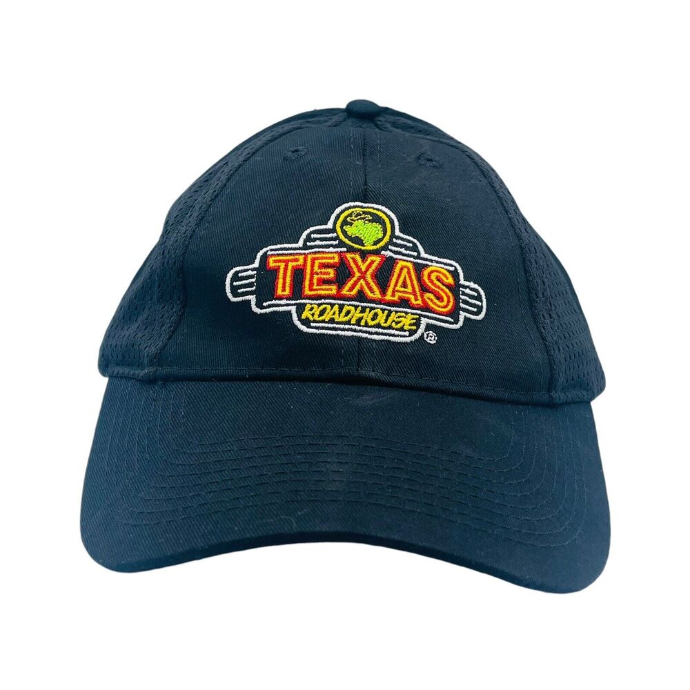 Texas Roadhouse Employee Uniform Black Canvas Adjustable Cap Hat 1 Year Roadie